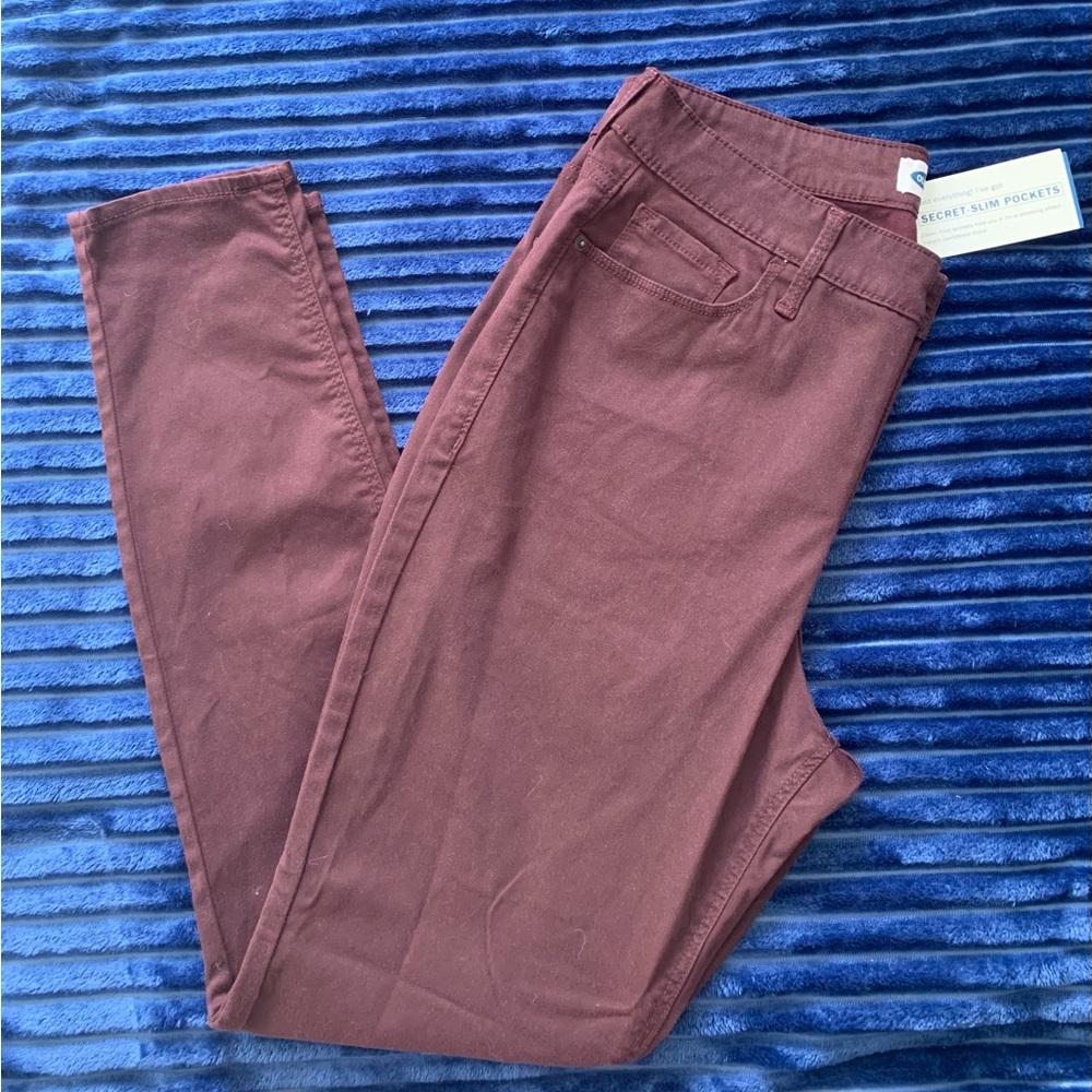 NWT❗️ Purple (eggplant color) sateen high rise rockstar jeans - Picture 1 of 5